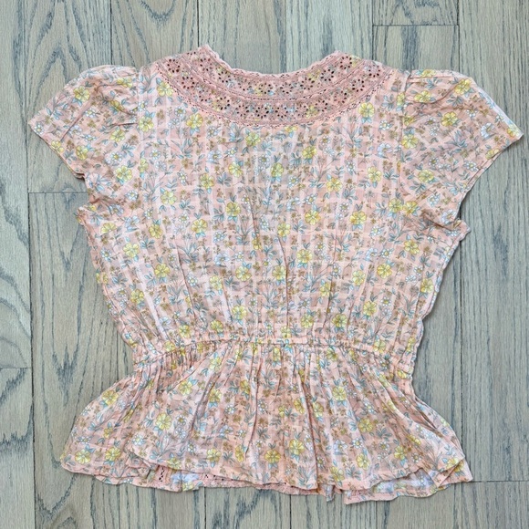 American Eagle Women’s Peplum Floral Top Size X-Small - Picture 8 of 13